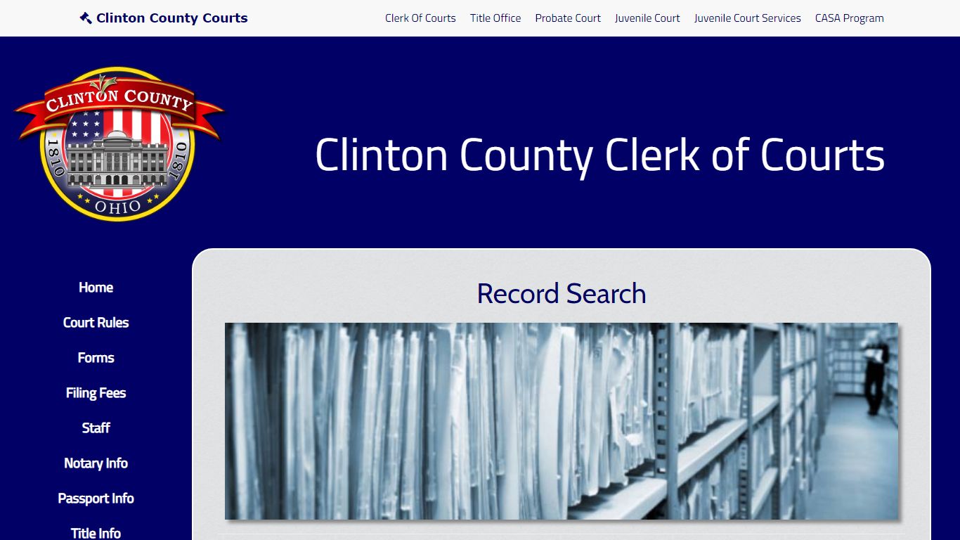 Clinton County Clerk of Courts - Record Search