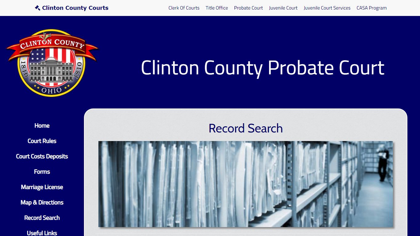 Clinton County Probate Court - Record Search
