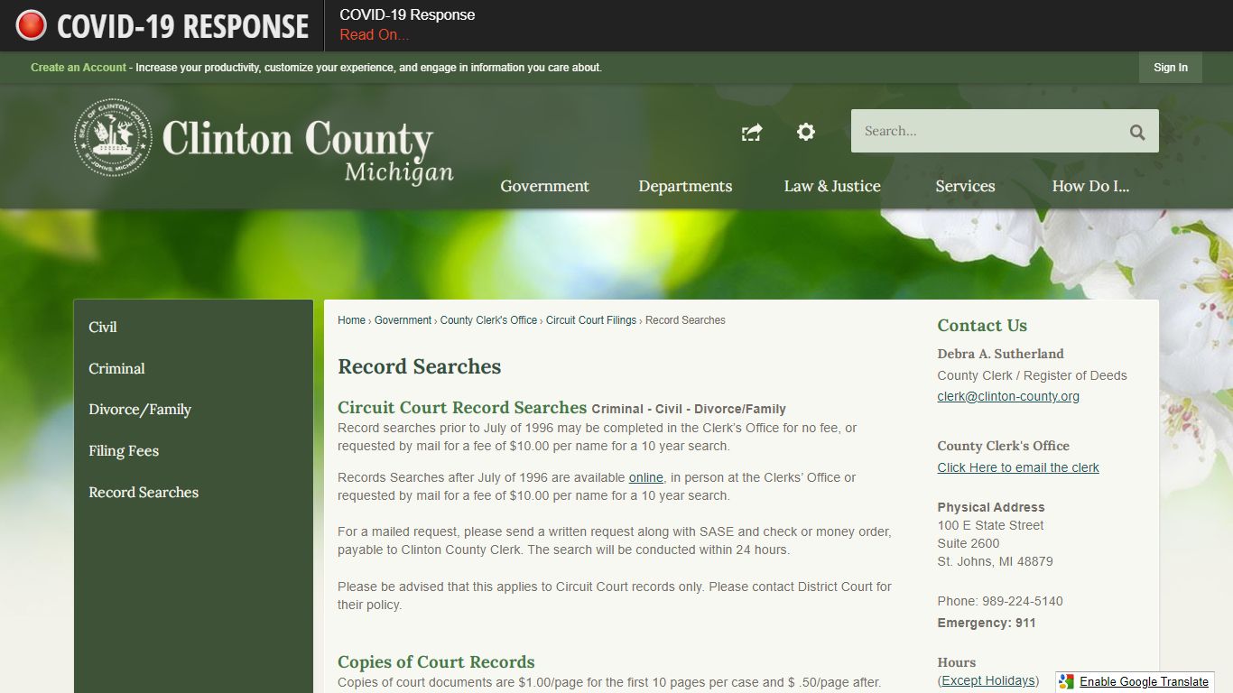 Record Searches | Clinton County, MI